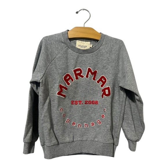 MarMar Red Logo Theos Sweatshirt Size 7 Crewneck  Grey Cotton Blend - Picture 2 of 7